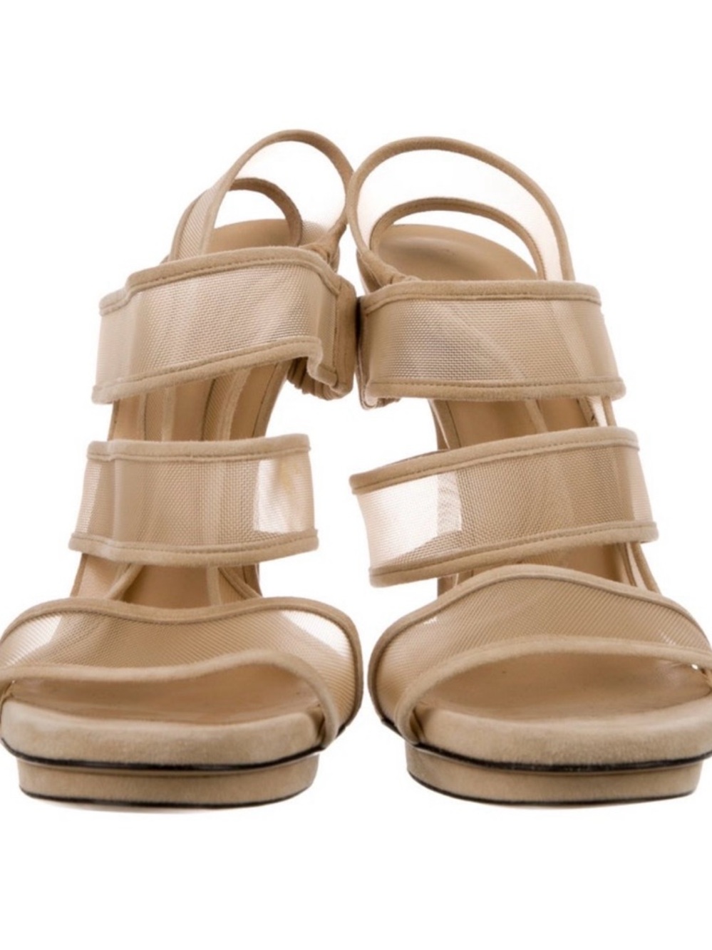 Gucci Strappy Mesh High Heel Sandals - Picture 2 of 8